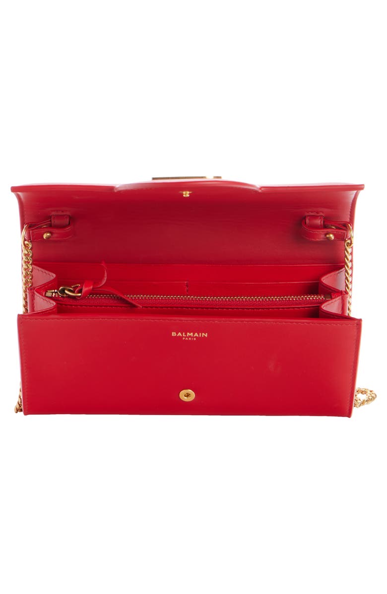 Balmain B-Buzz Leather Wallet on a Chain, Alternate, color, 