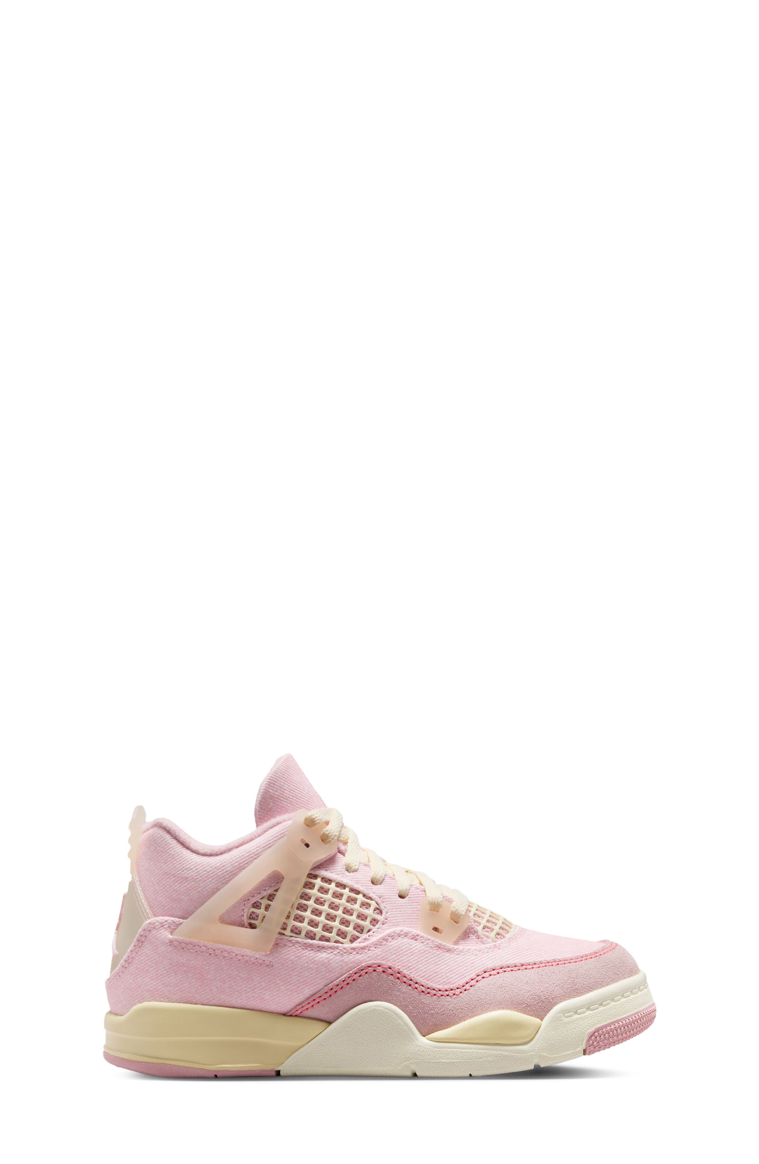 Jordan Kids' Jordan 4 Retro 'Worn Blue' Basketball Sneaker, Alternate, color, Pearl Pink/ Iced Carmine
