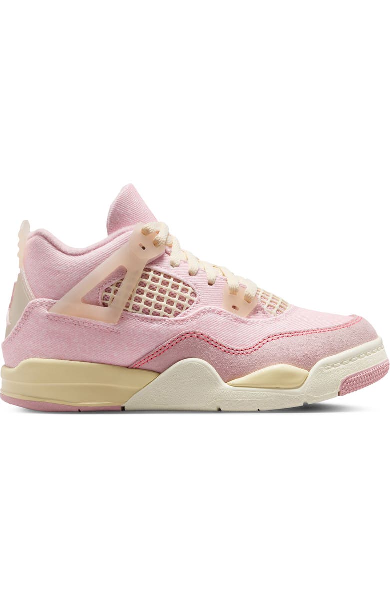 Jordan Kids' Jordan 4 Retro Basketball Sneaker, Alternate, color, Pearl Pink/ Iced Carmine