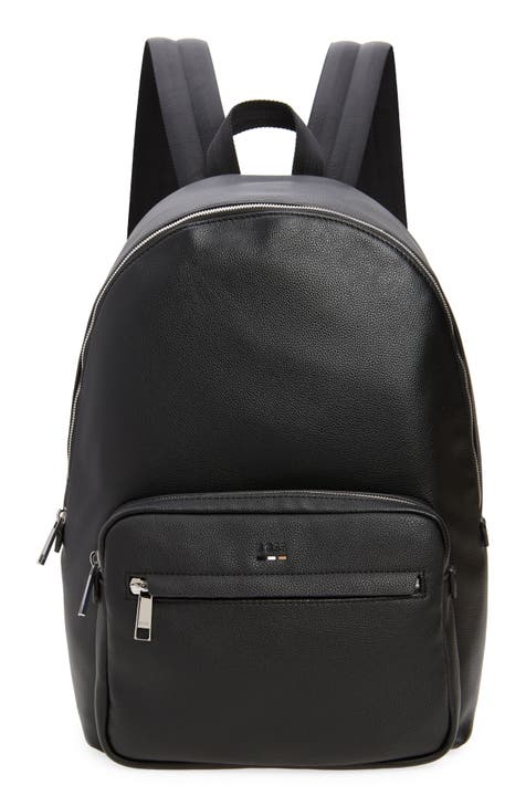 Faux leather backpack men deals