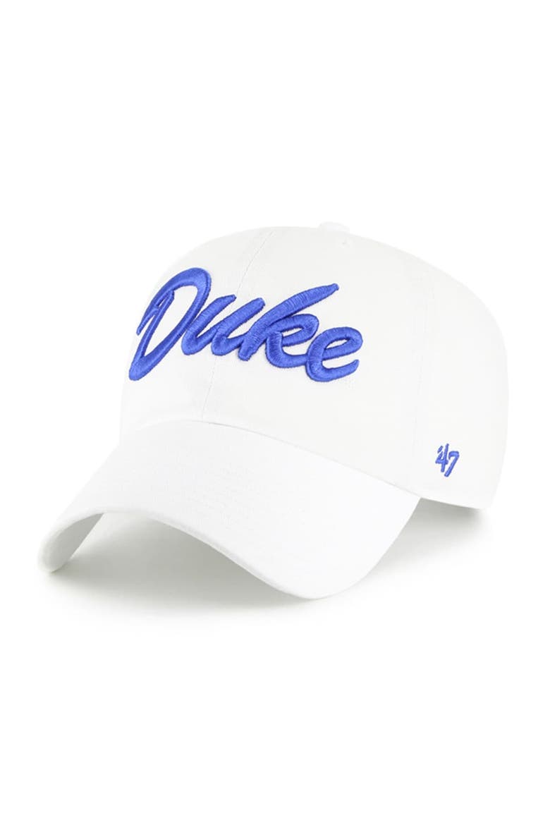 Men's '47 White Duke Blue Devils Clean Up Adjustable Hat, Main, color, White