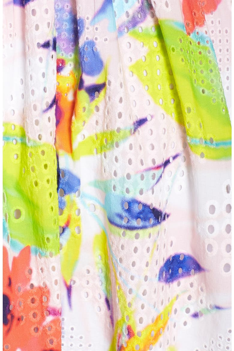 'Elin' Print Cotton Eyelet Fit & Flare Dress, Alternate, color, MULTI