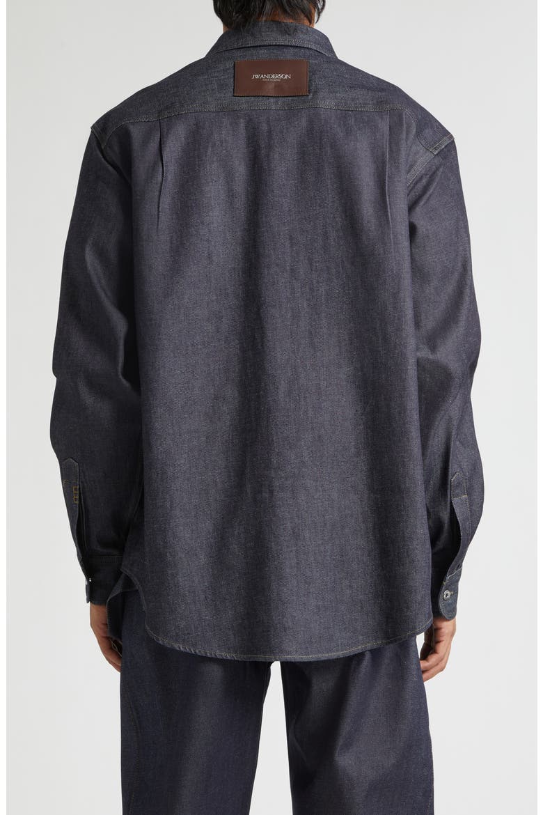 Oversize Denim Button-Up Shirt, Alternate, color, INDIGO