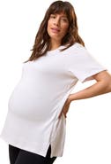 Kindred Bravely Pima Cotton Crew Neck Side Zip Maternity & Nursing T-shirt
