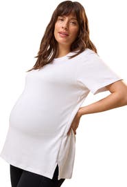 Kindred Bravely Pima Cotton Crew Neck Side Zip Maternity & Nursing T-shirt