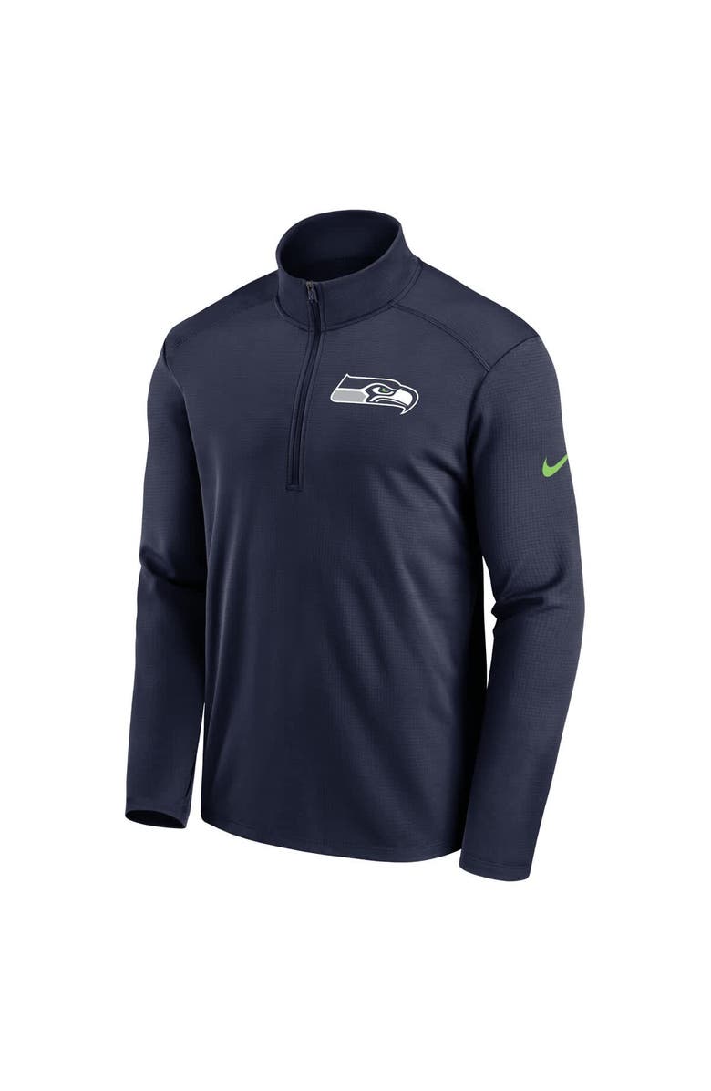 Nike Men's Nike Navy Seattle Seahawks Logo Pacer Performance Half-Zip Jacket, Alternate, color, Navy