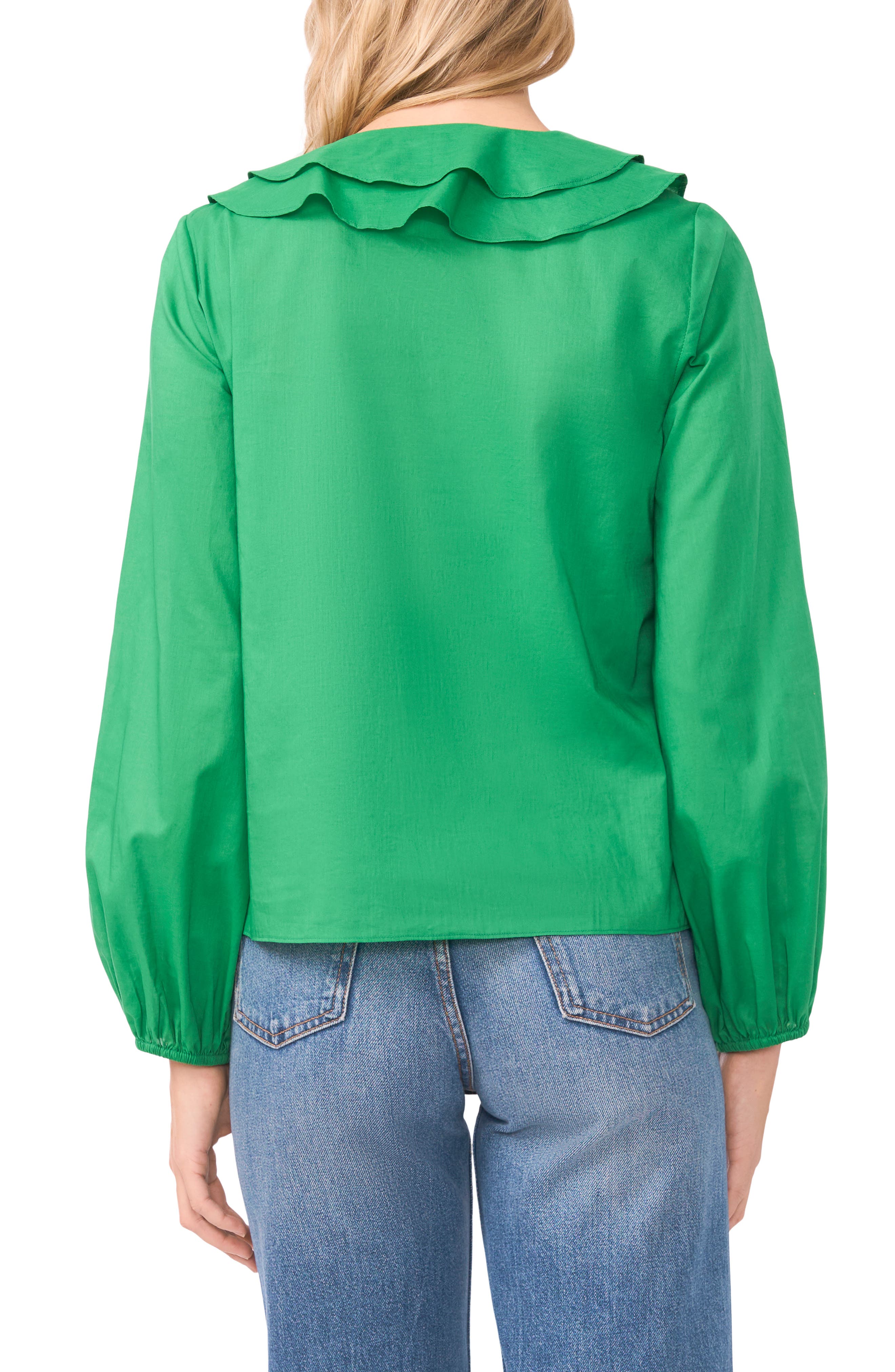 Double Ruffle Long Sleeve Cotton Top - image 2