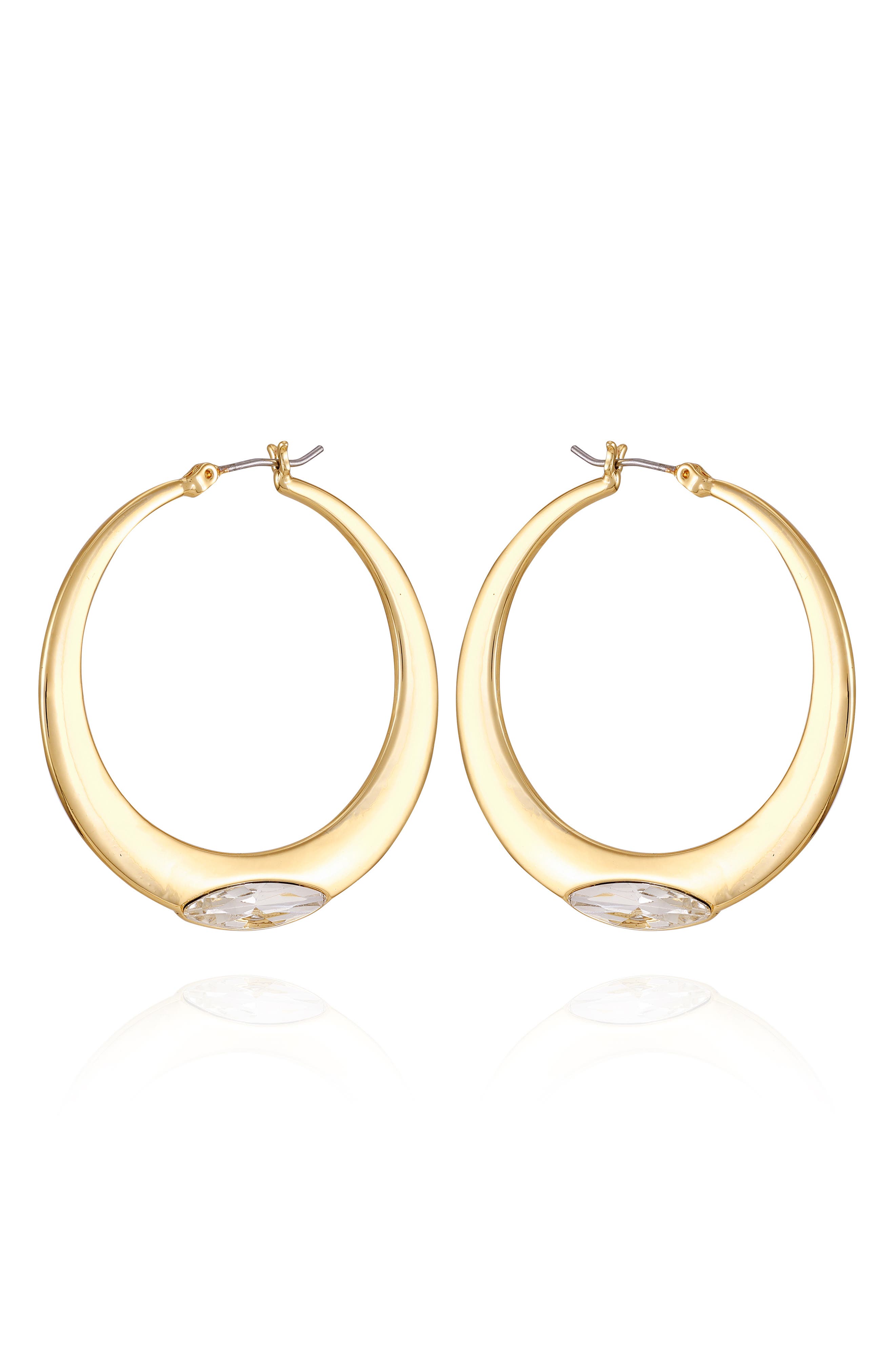 Vince Camuto Crystal Inlay Hoop Earrings