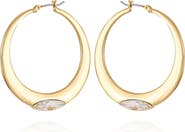 Vince Camuto Crystal Inlay Hoop Earrings