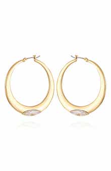 Vince Camuto Crystal Inlay Hoop Earrings