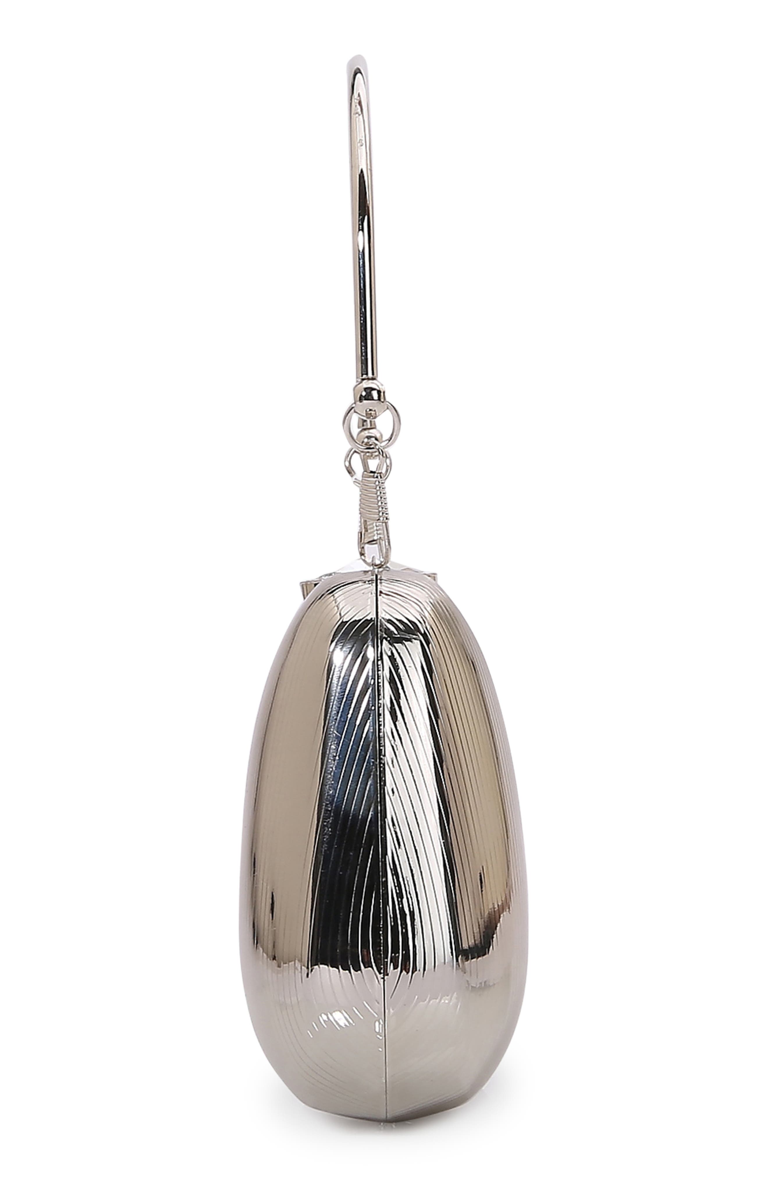 Ribbed Clutch, Alternate, color, SILVER