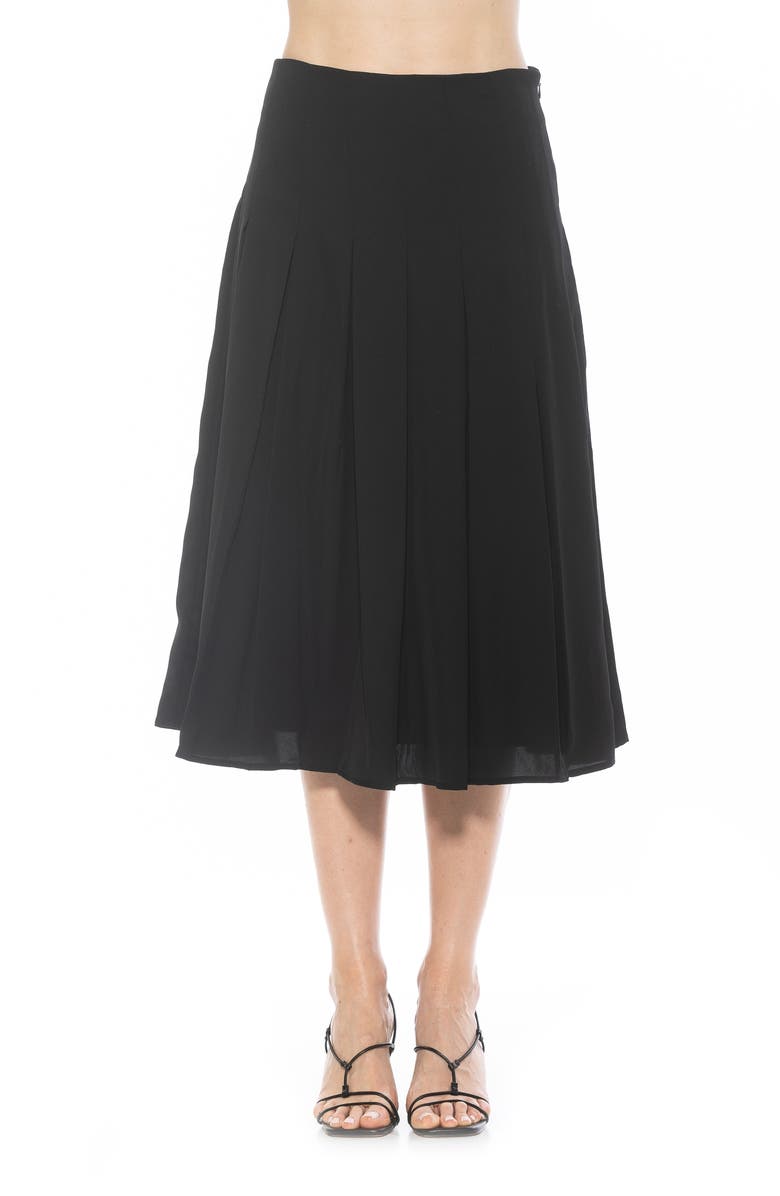 Alexia Admor Shilo Pleated Midi Skirt, Main, color, Black