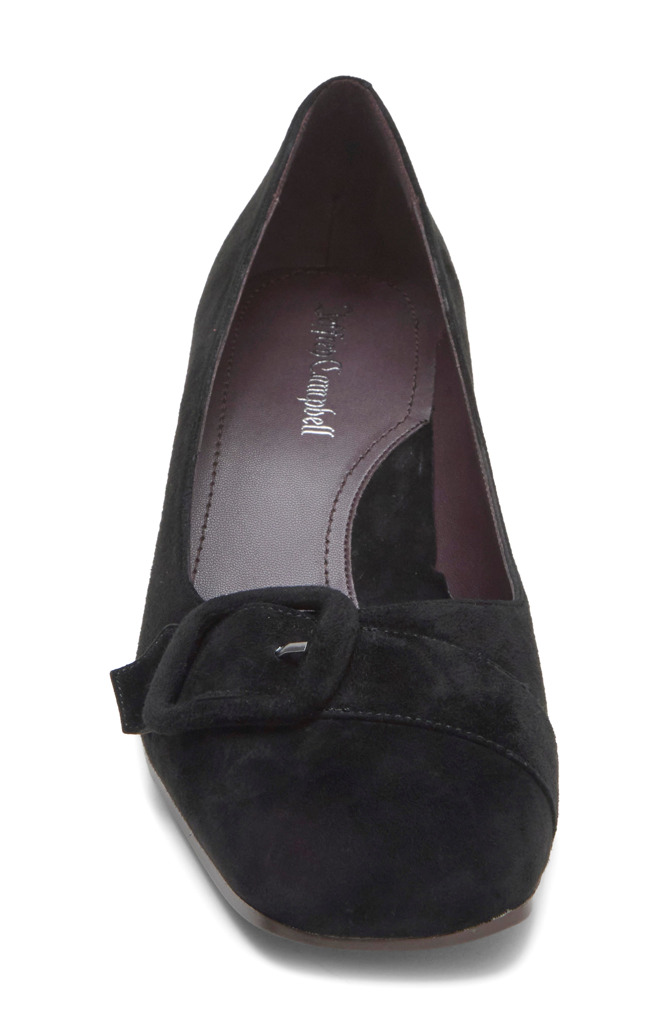 Armina Buckle Pump, Alternate, color, BLACK SUEDE