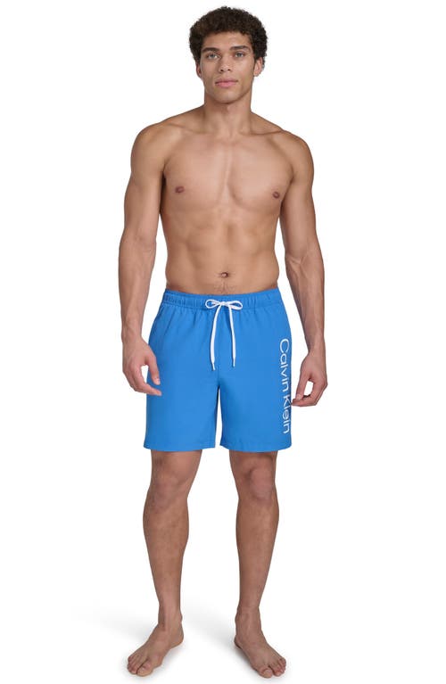 Shop Calvin Klein Core Volley Swim Trunks In Blue