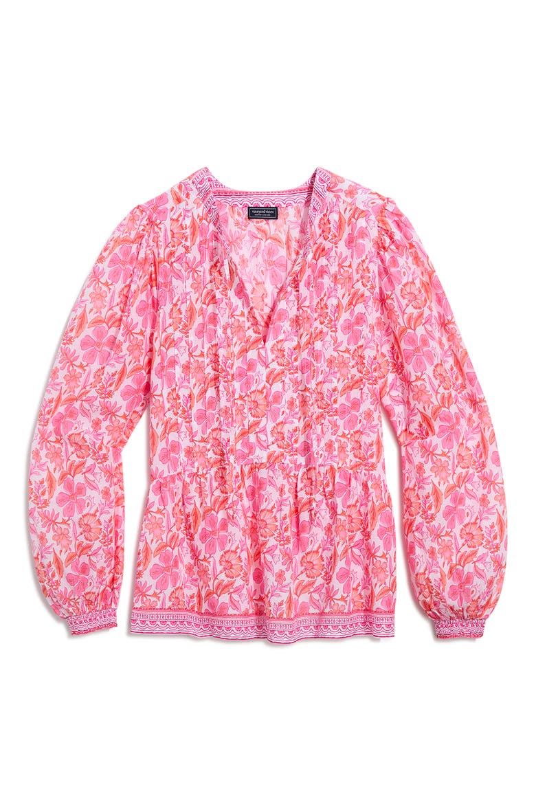 Nora Pintuck Peplum Top, Alternate, color, BLOCK PRINT TOUCAN