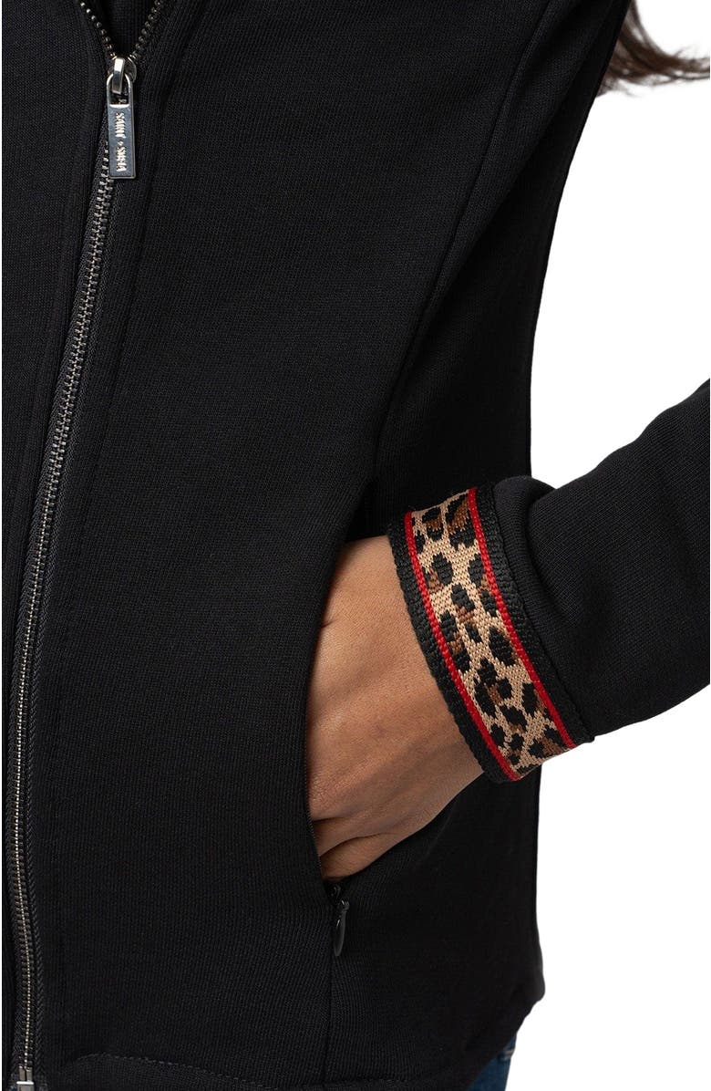 Saint + Sofia Cotton Biker Jacket, Alternate, color, Leopard