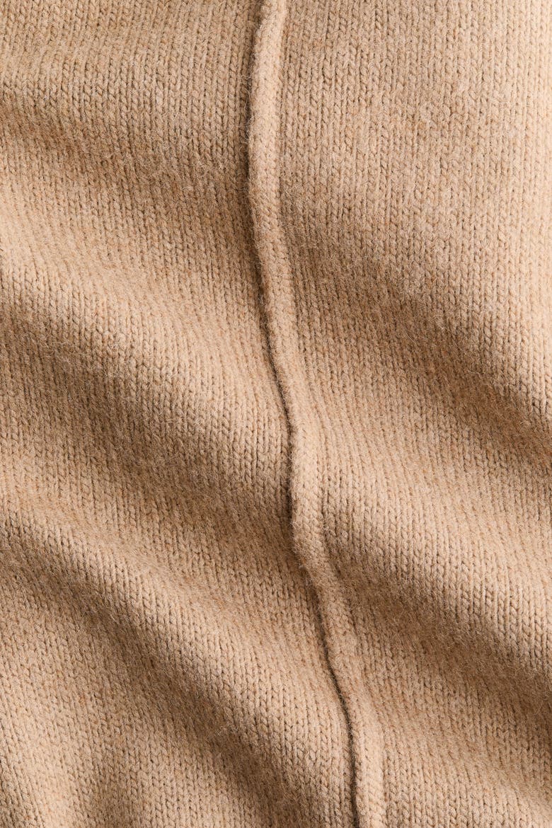 Seam-detail Turtleneck Jumper, Alternate, color, Dark beige