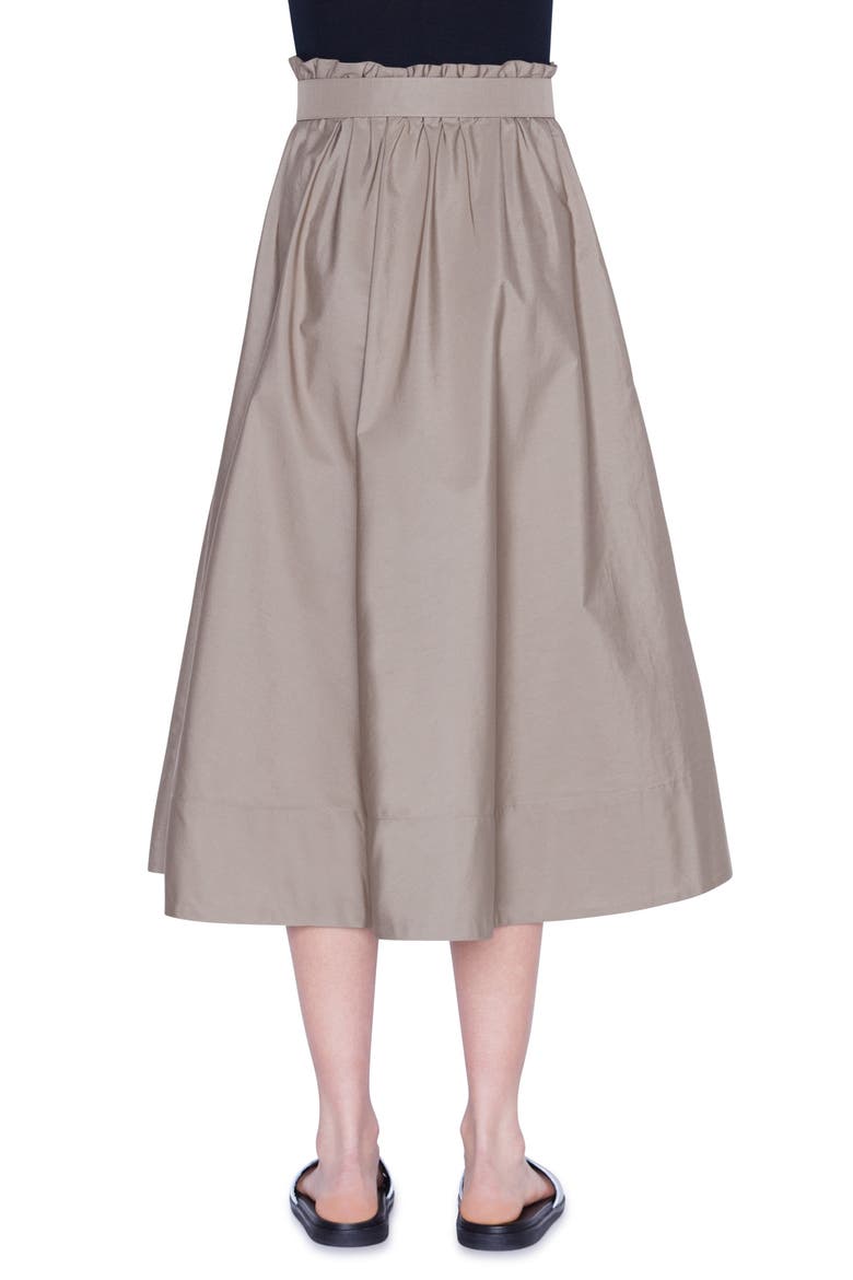Belted Paperbag Waist Midi Skirt, Alternate, color, KHAKI
