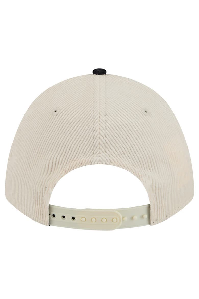 Men's New Era Navy/Cream Georgia Tech Yellow Jackets Arch Two-Tone Corduroy 9FORTY A-Frame Adjustable Hat, Alternate, color, Navy