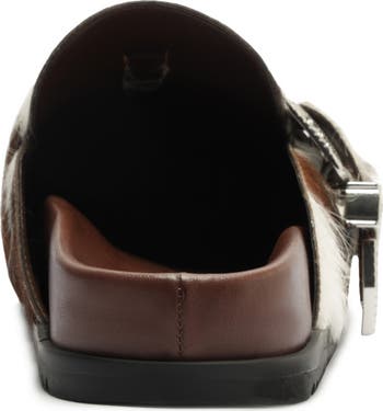 Grace Buckle Genuine Calf Hair Clog
