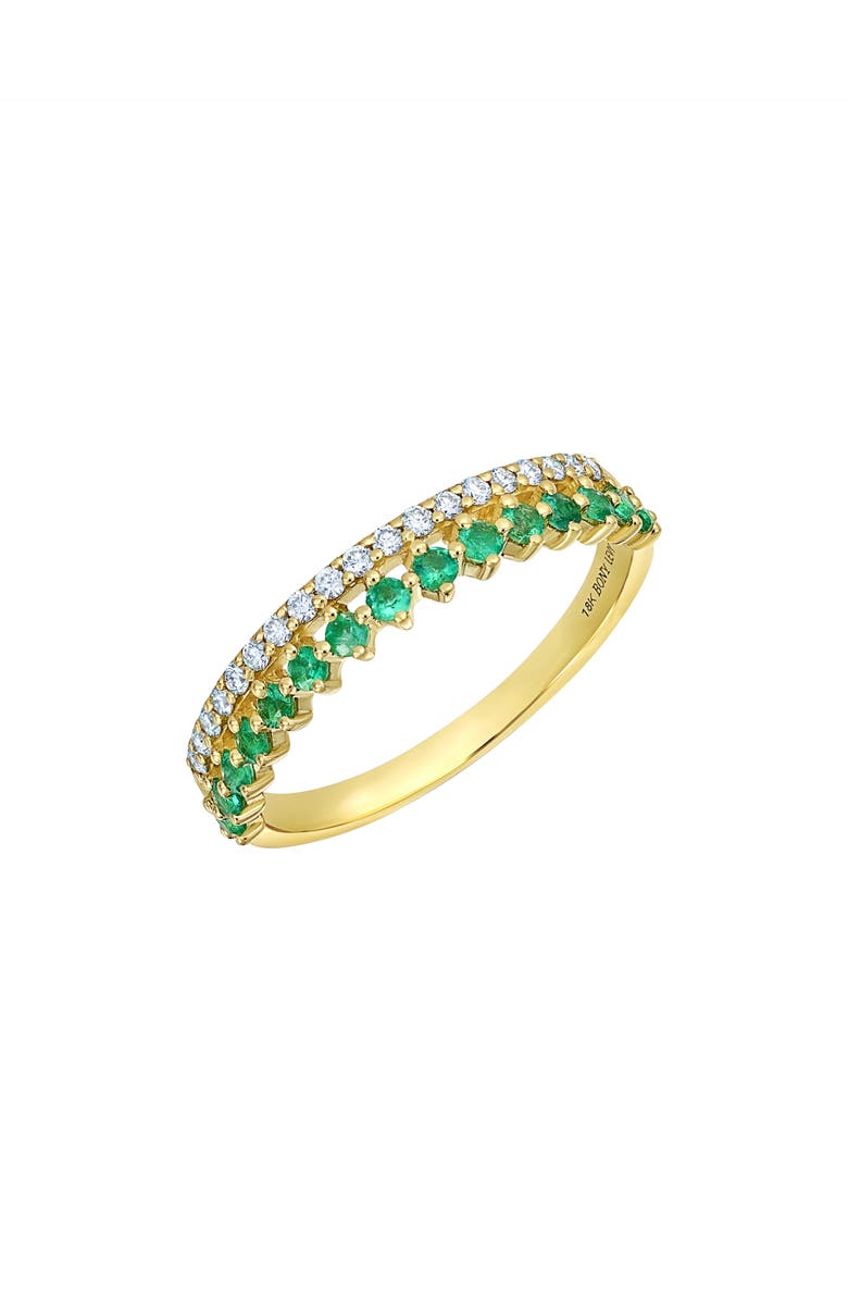 Bony Levy El Mar 14K Gold Diamond & Emerald Band Ring, Main, color, 18K Yellow Gold