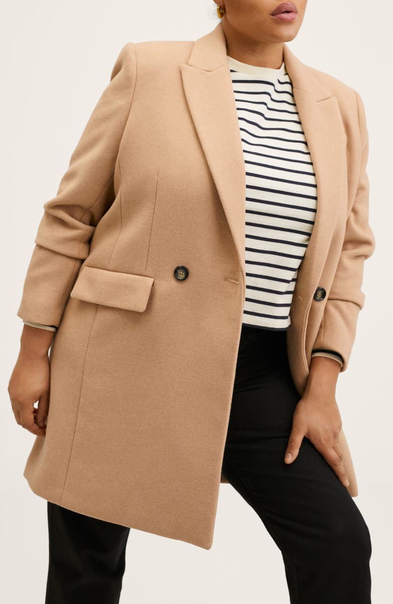 MANGO Double Breasted Coat, Alternate, color, 