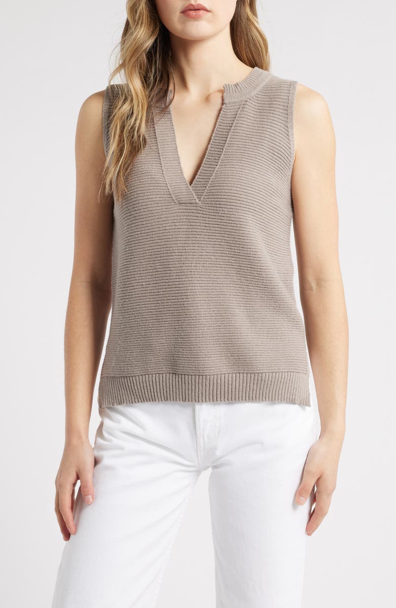 525 america Lillian Relaxed Rib Sweater Tank, Main, color, Moon Rock