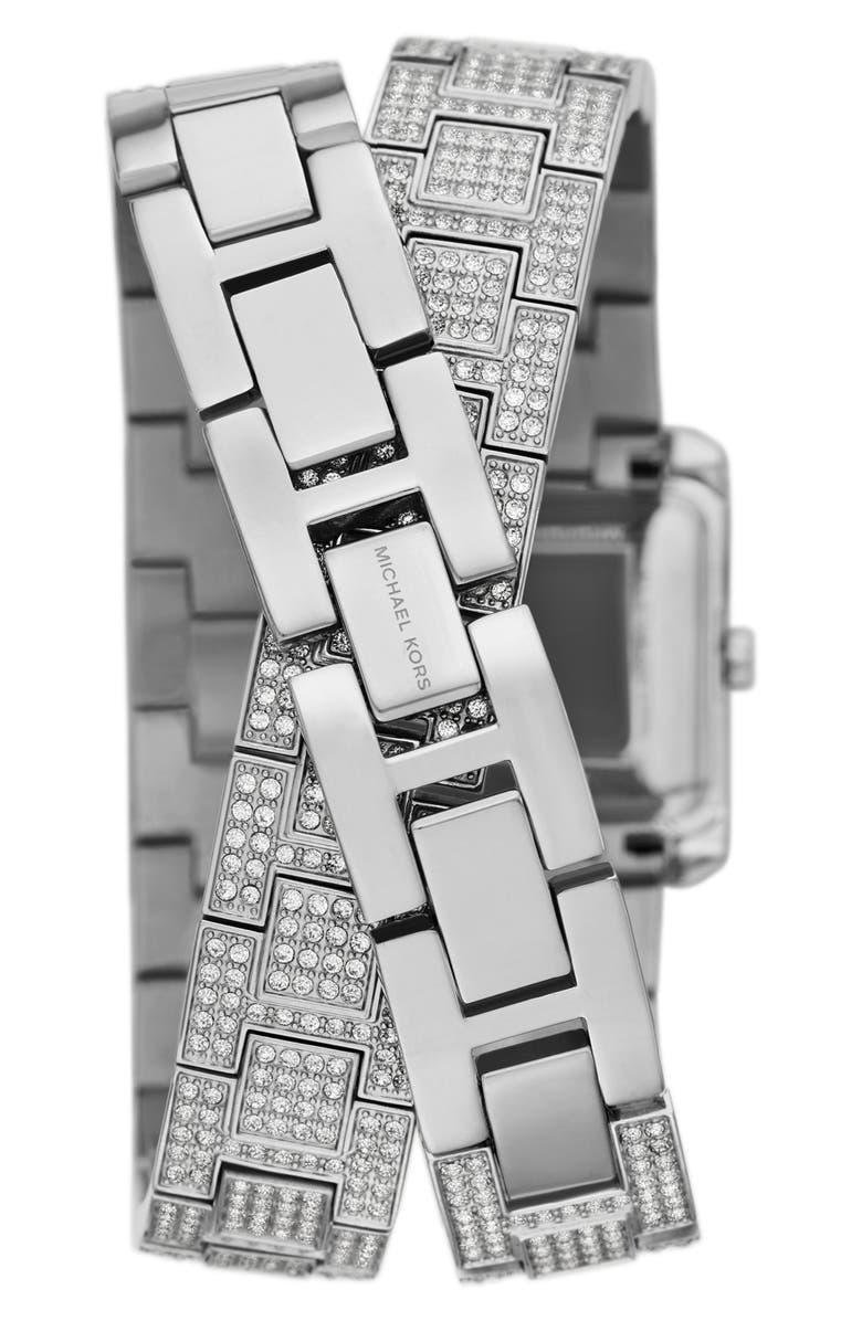 MICHAEL Michael Kors Emery Pavé Crystal Wrap Bracelet Watch, 22mm, Alternate, color,