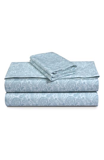 Azores Home 300 Thread Count Cotton Percale Sheet Set In Blue