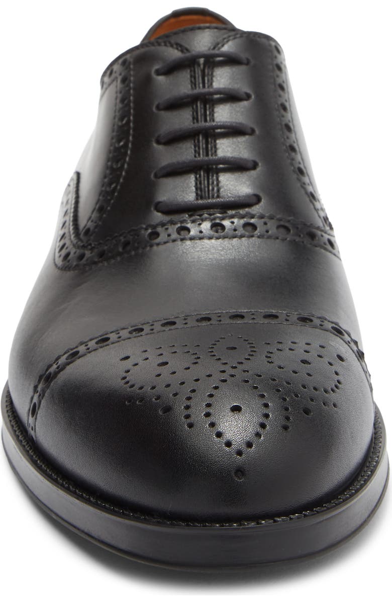 Magnanni Eddison Medallion Cap Toe Oxford, Alternate, color, Black