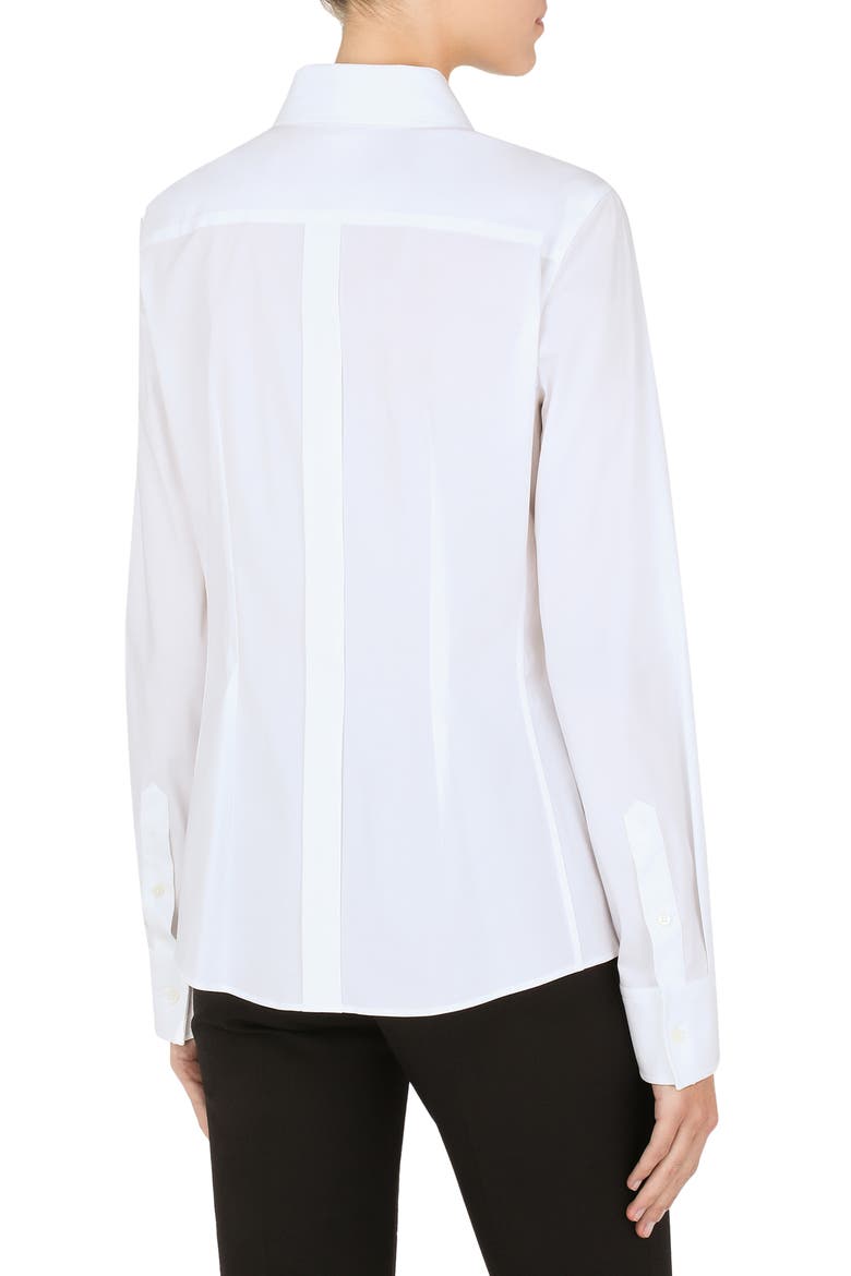 Stretch Cotton Button-Up Shirt, Alternate, color, W0800 OPTICAL WHITE