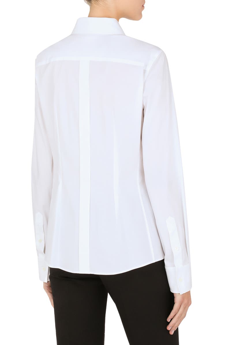 Dolce&Gabbana Stretch Cotton Button-Up Shirt, Alternate, color, W0800 Optical White
