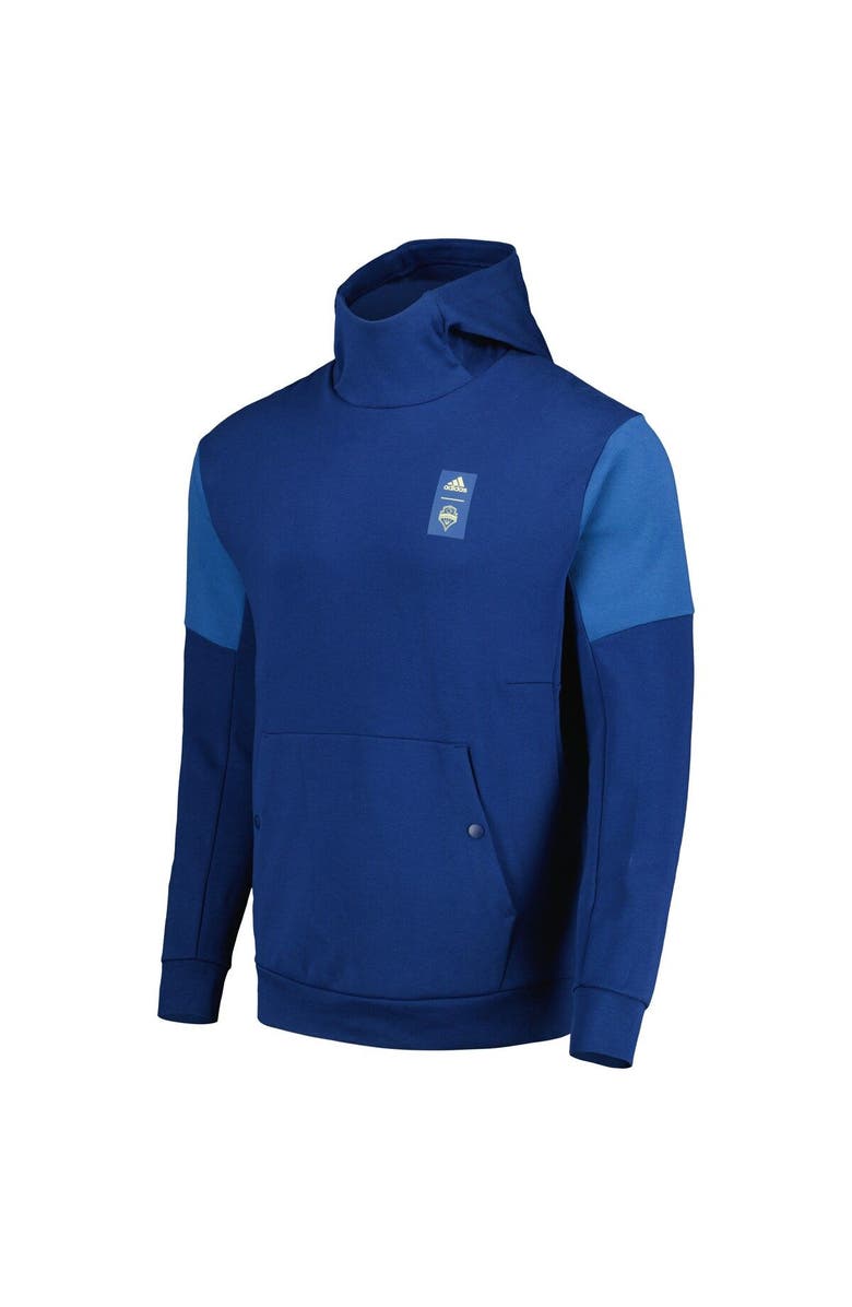 adidas Men's adidas Blue Seattle Sounders FC 2023 Player Travel Pullover Hoodie, Alternate, color, Blue