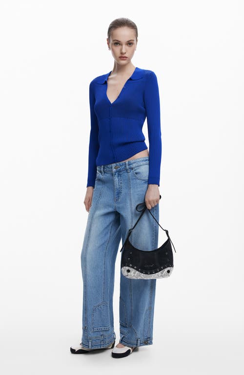 Desigual Two Tone Shoulder Bag In Black