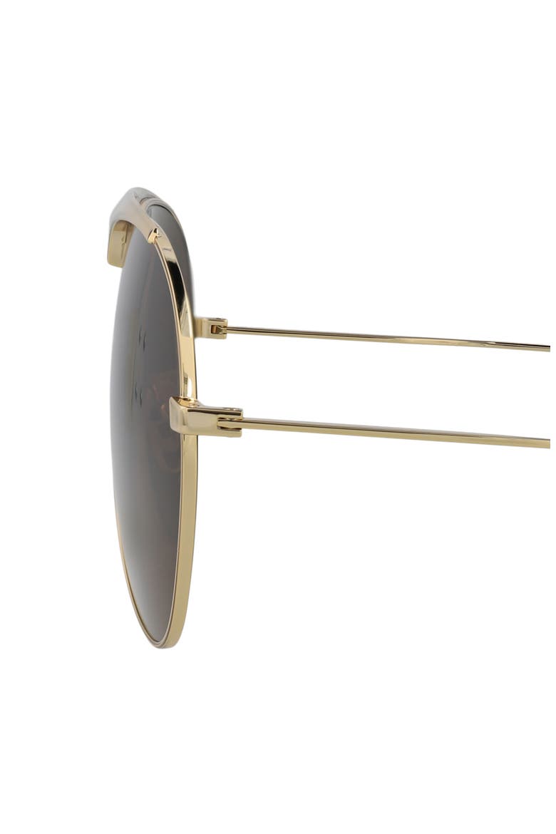 65mm Oversize Aviator Sunglasses, Alternate, color, GOLD GOLD BROWN