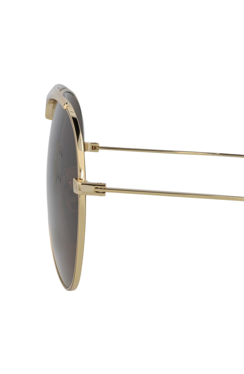 Gucci 65mm Oversize Aviator Sunglasses, Alternate, color, Gold Gold Brown