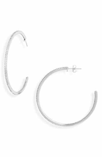 NORDSTROM RACK 55mm Thin CZ Pavé Hoop Earrings