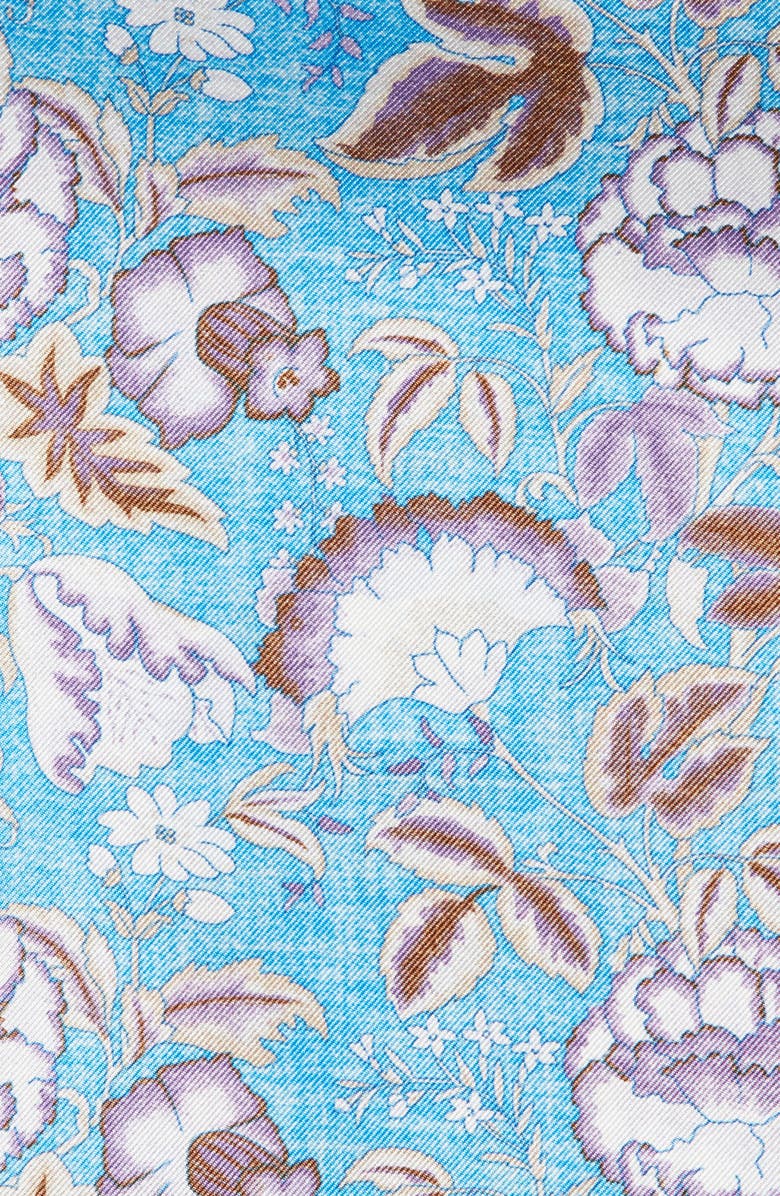 EDWARD ARMAH Floral Silk Pocket Square, Alternate, color, Azure