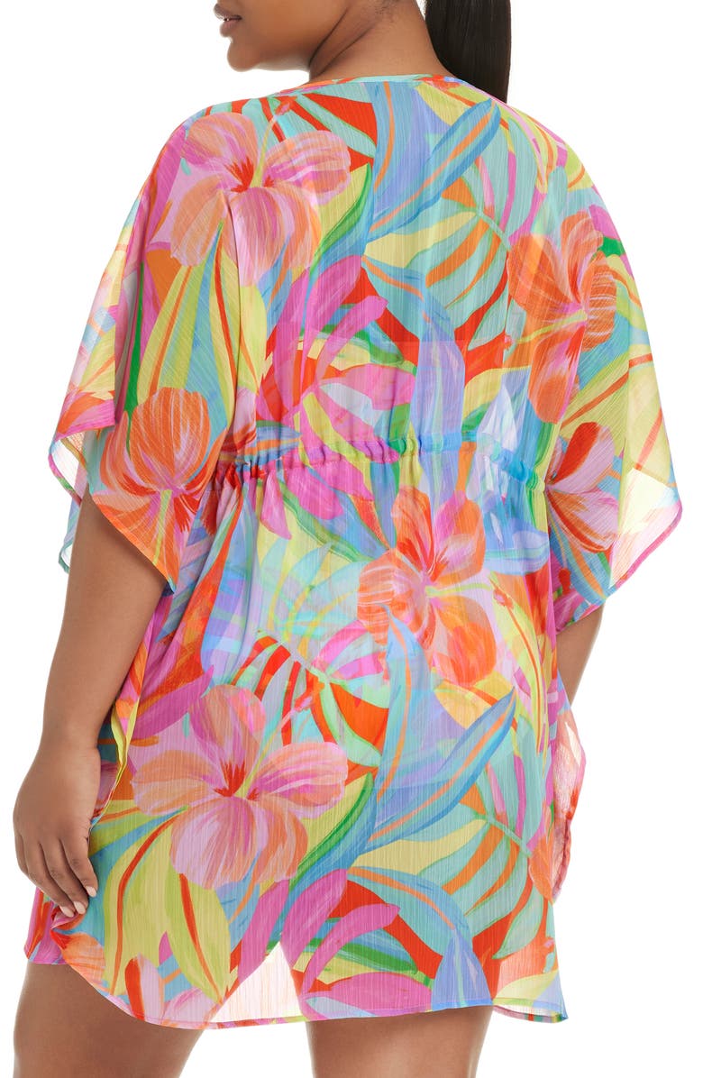 BLEU by Rod Beattie Semisheer Cover-Up Caftan, Alternate, color, Blue Multi