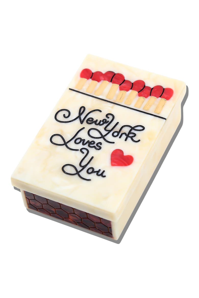 New York Loves You Hand-Painted Tray, Alternate, color, CREAM