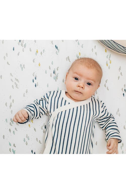 Pehr Stripes Away Long Sleeve Bodysuit In Blue