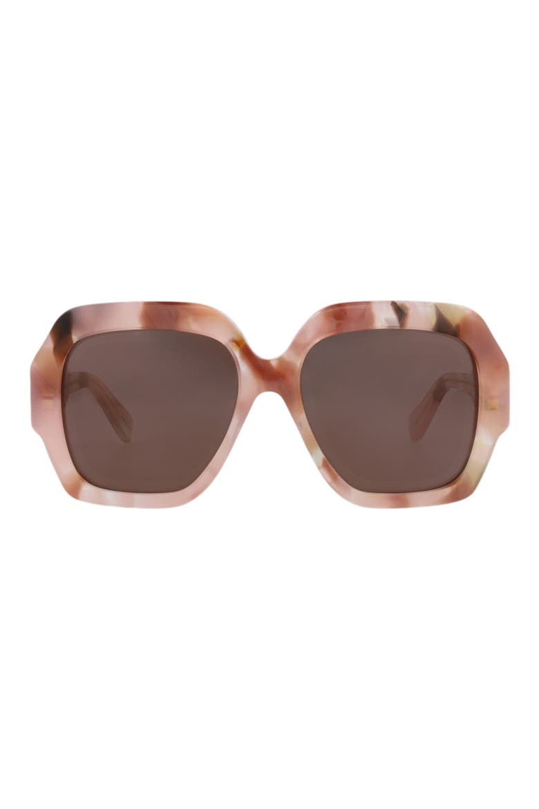 56mm Oversize Sunglasses, Main, color, PINK PINK BROWN