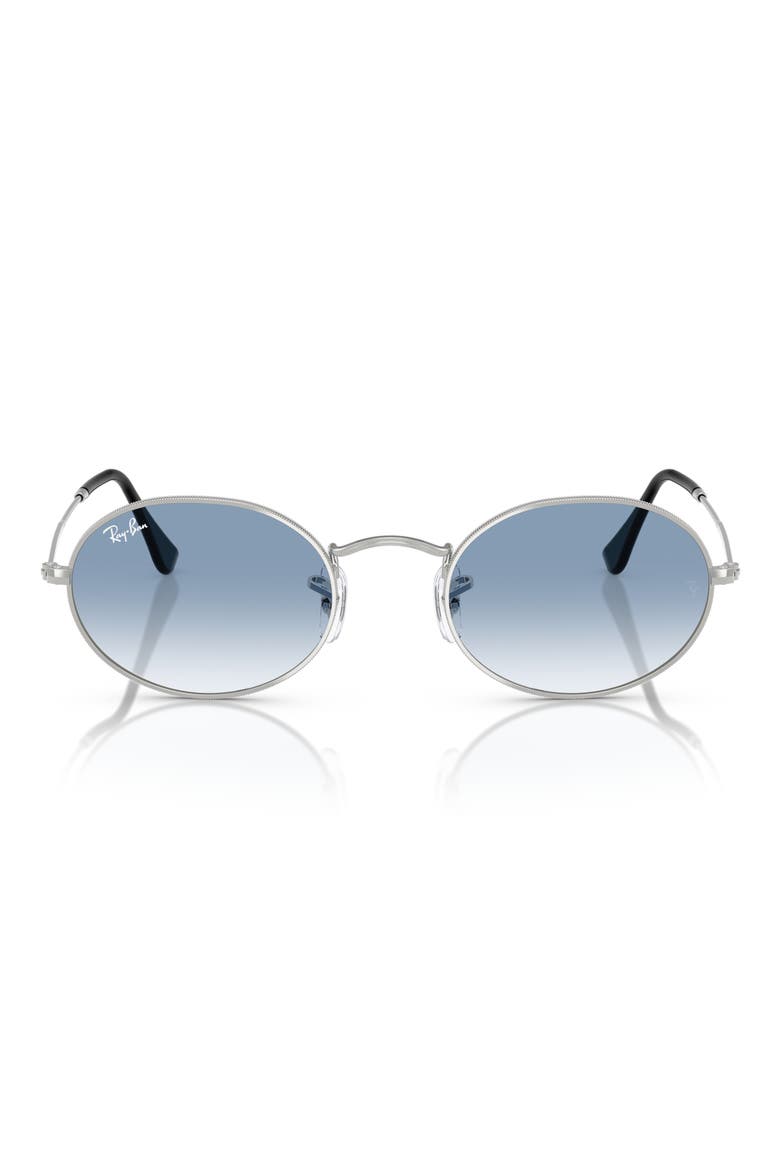 54mm Gradient Round Sunglasses, Main, color, SILVER