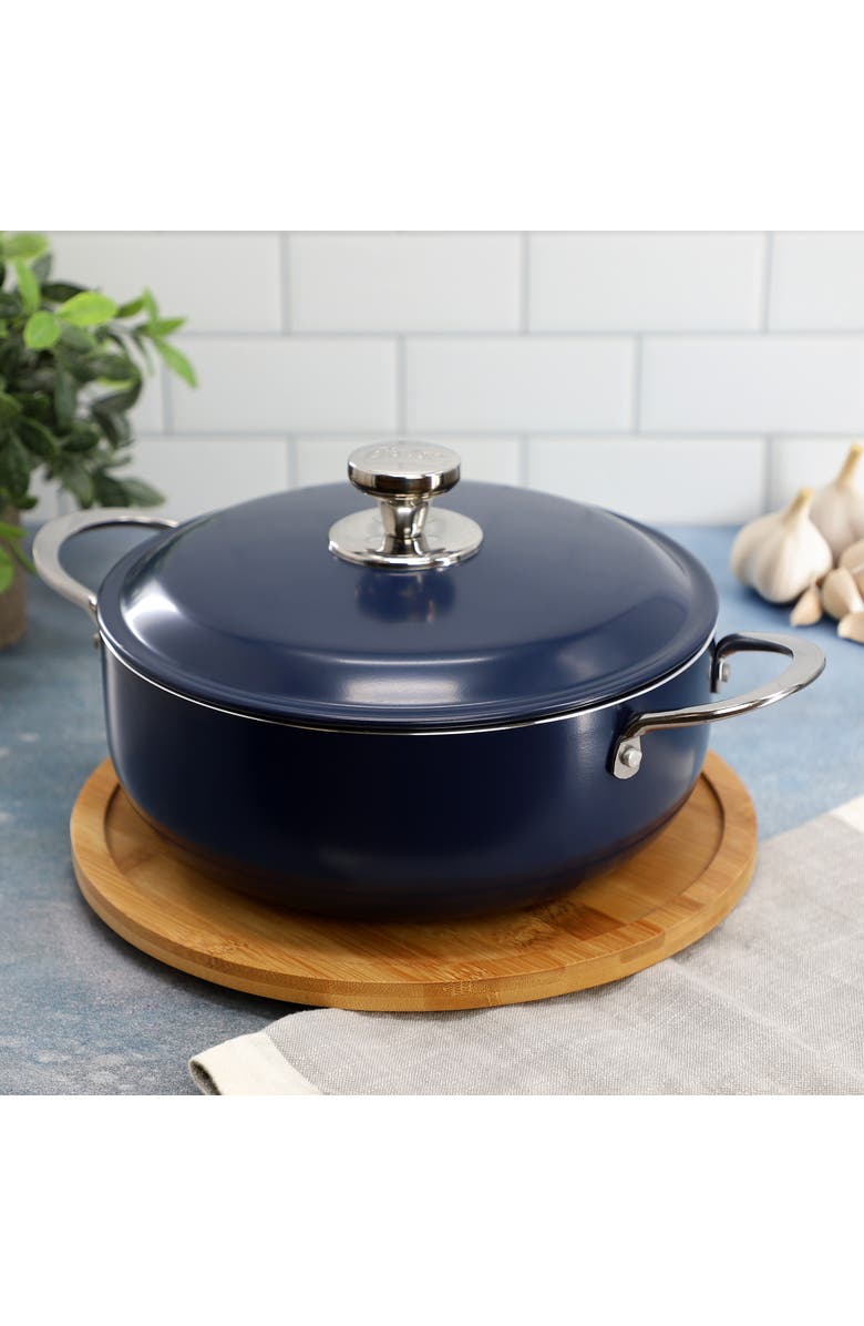 OSTER Cartagena 3.8 Quart Nonstick Aluminum Caldero with Lid, Alternate, color, Blue