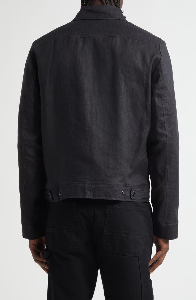 ENDLESS JOY Tiger Magpie French Linen Zip Blouson Jacket, Alternate, color, Blue/ Black