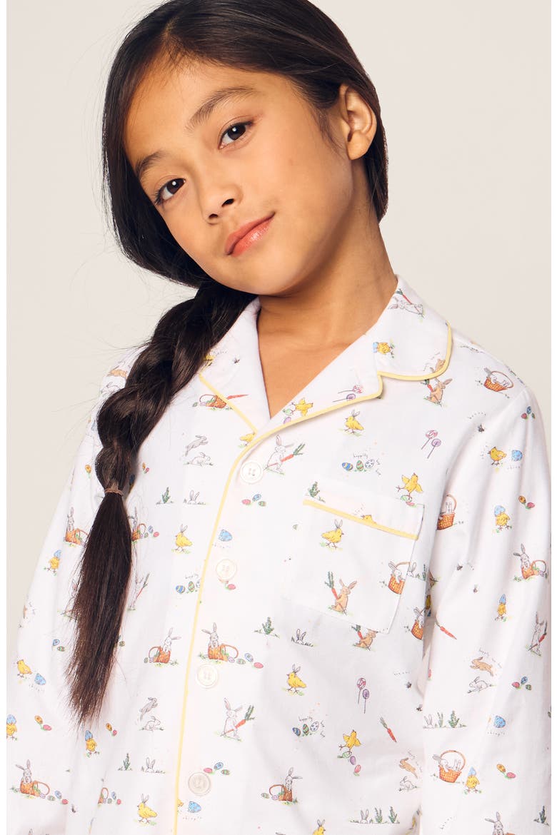 Kids' Easter Print Cotton Blend Twill Two-Piece Pajamas, Alternate, color, WHITE