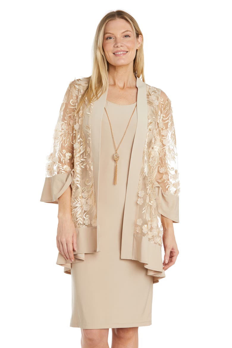 Sleeveless Dress With Jacket, Alternate, color, GOLD