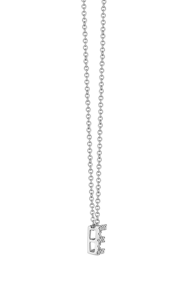 Diamond Pavé Initial Pendant Necklace, Alternate, color, 18K WHITE GOLD - E