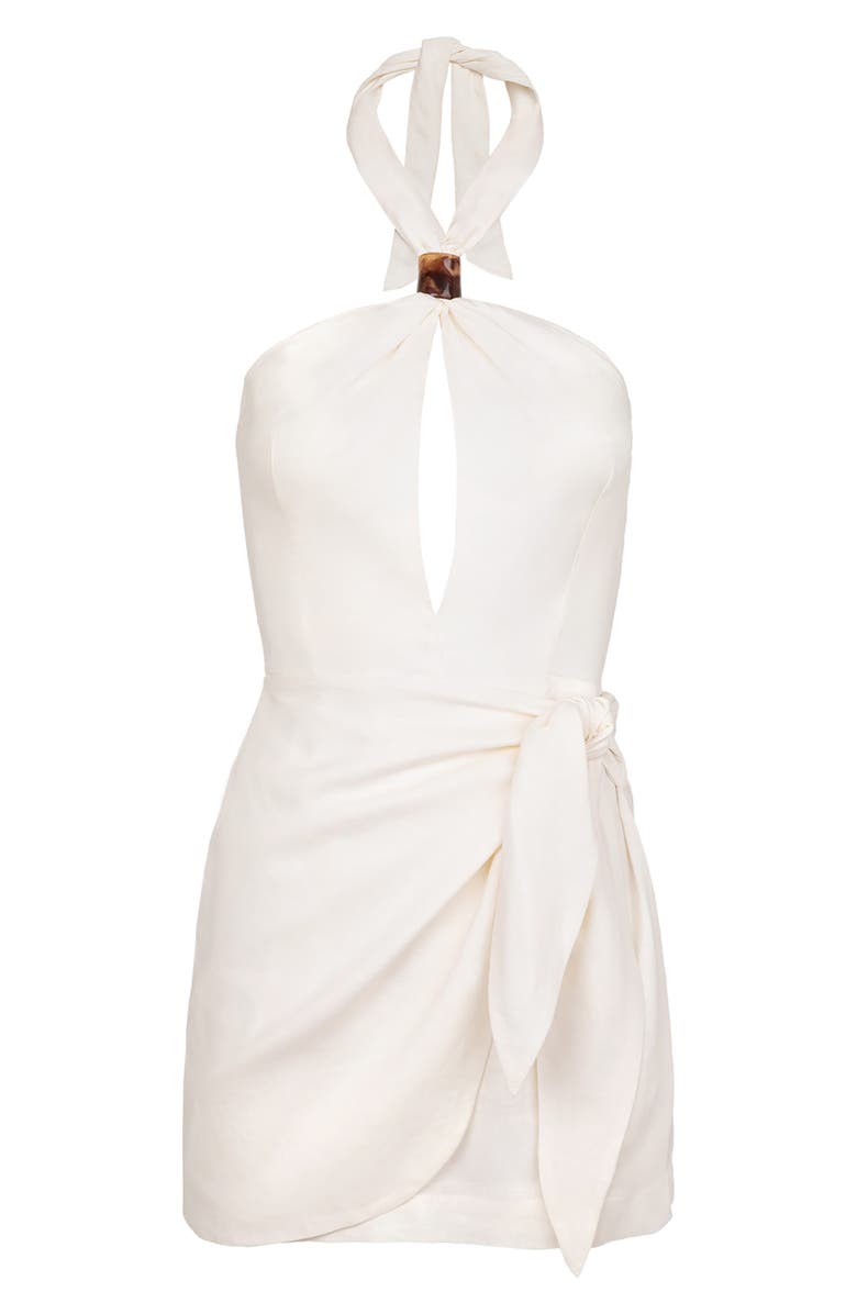 ViX Paula Hermanny Luna Halter Cover-Up Dress, Alternate, color, Off White