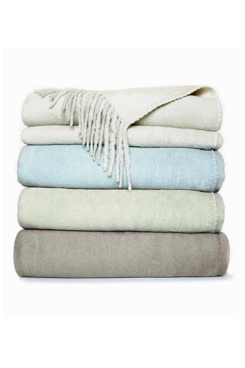 Plaza Silk Fringe Throw Blanket, Alternate, color, SAGE